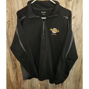 Hard Rock Cafe Hotel Sioux City 1/4 Zip Pullover Jacket Sweater Size Large